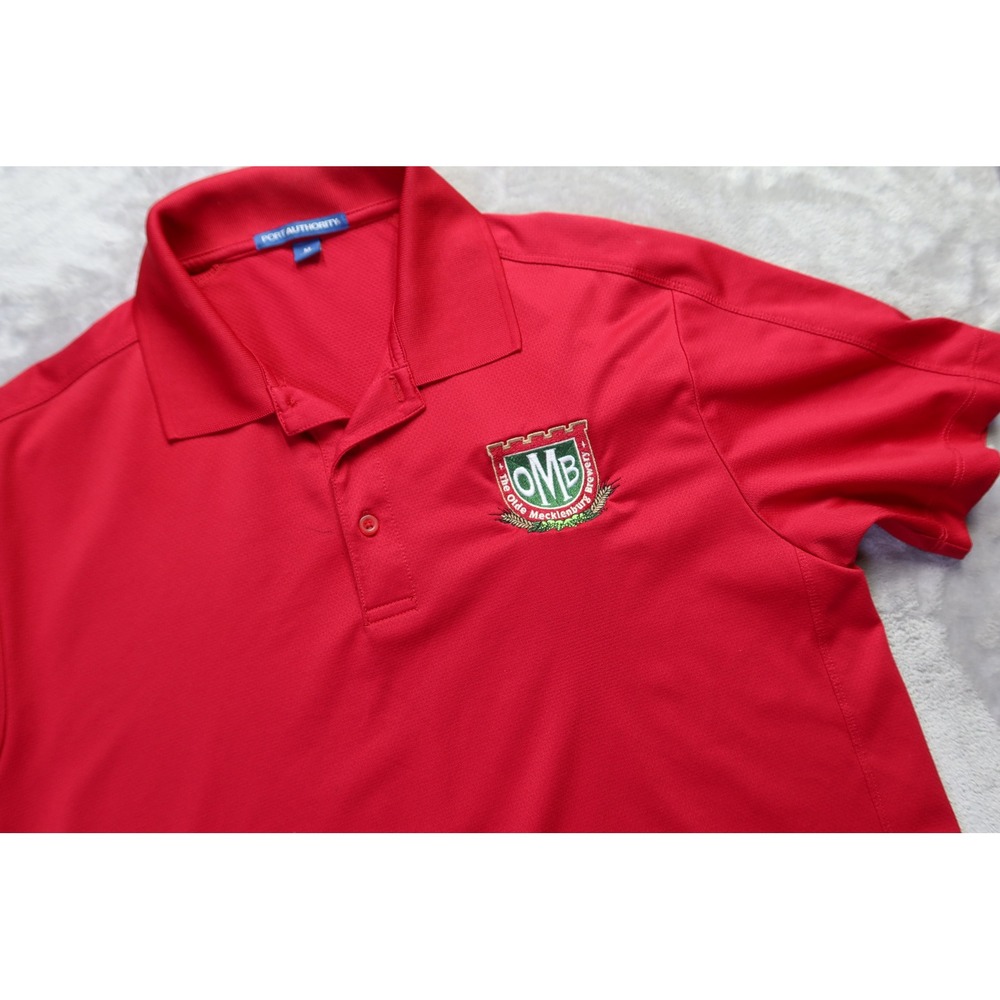 OMB Old Mecklenburg Brewery Micro Brew Red Polo‎ Sz M Charlotte NC